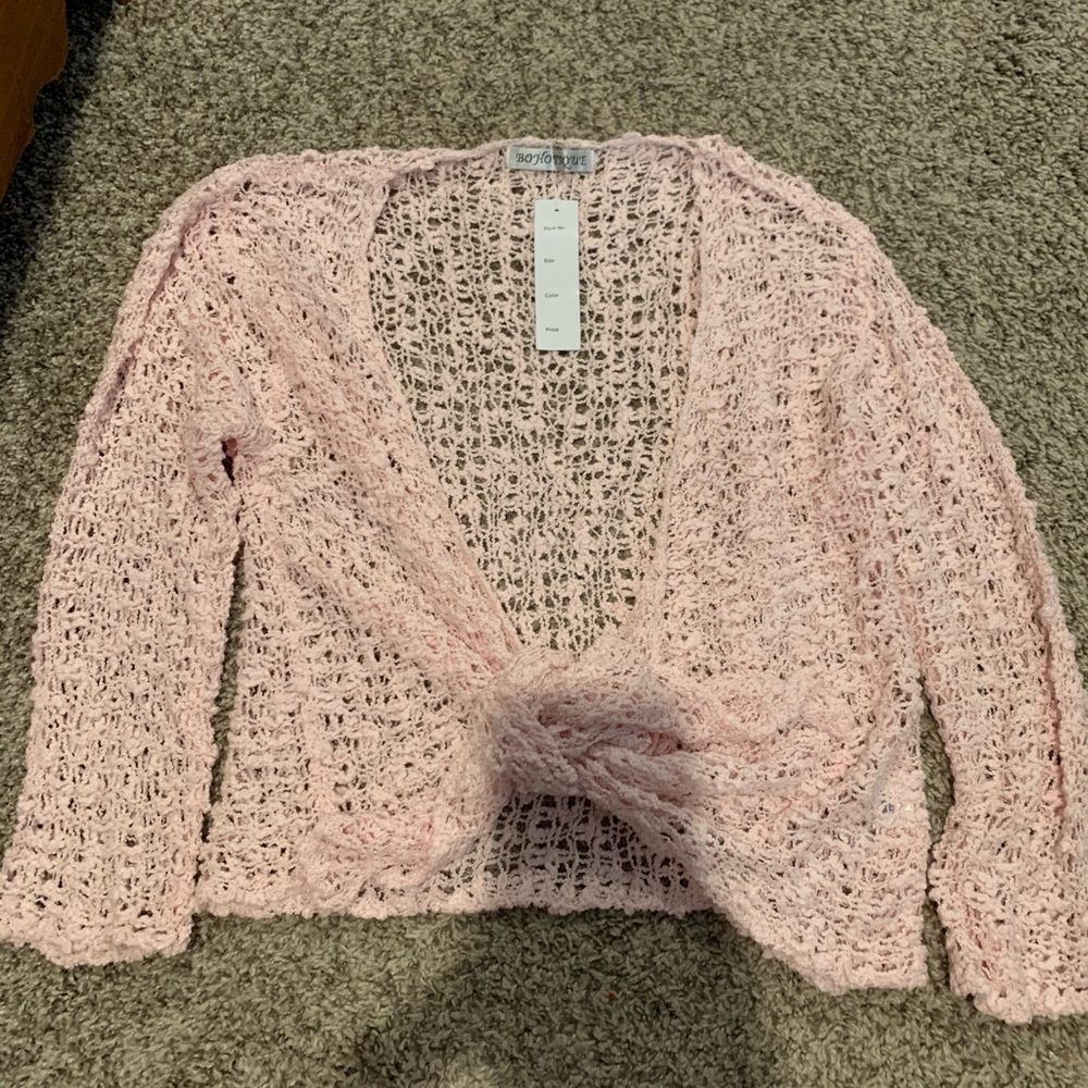 Verge Girl Crochet Tie Front Top